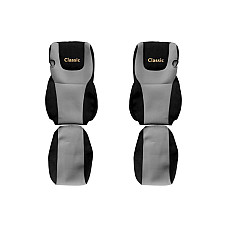 Husa scaun Huse pentru scaune Classic gri material velours serie CLASSIC Euro 6 centura de siguranta a pasagerului asamblata in scaun centura de siguranta a soferului asamblata in scaun scaune cu tetiere F-CORE F-CORE PS29 GRAY