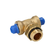 Cap de cuplare Montare TEKALAN Conector T cu trei cai M22x15 8mm/8mm metal cantitate: 1buc cu piulita PNEUMATICS PNT8/M22/8