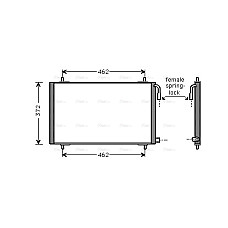 Condensator, climatizare A/C condenser PEUGEOT 206 206+ 1.1-2.0D 08.98- AVA COOLING PE5191 AVA