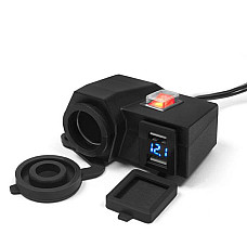 Adaptor, bricheta Lighter socket DC 12-24V DC 5V/3.1A Motorcycle USB additional socket with a switch 4 RIDE ERCL-MUS06