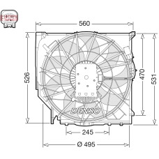 Ventilator, radiator Ventilator radiator cu carcasa BMW 1 E81 1 E82 1 E87 1 E88 3 E90 3 E91 3 E92 3 E93 2.0D 06.04-12.13 DENSO DER05008