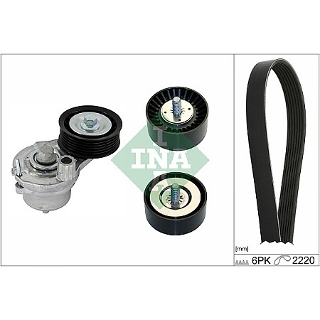 Set curea transmisie cu caneluri V-belts set with rollers CHEVROLET CAPTIVA CRUZE ORLANDO OPEL ANTARA A 2.0D/2.2D 08.10- INA 529 0402 10