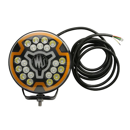 Far faza lunga Universal headlamp L/R long-range LED 12/24V height 194mm diameter 179mm depth: 78mm transparent aluminium neagra High beam light position lights side clearance lamp WAS 2186 W257