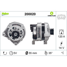 Alternator 14V 120A BMW 3 E46 5 E39 7 E38 X5 E53 2.0D/2.5D/3.0D 01.96-05.04 VALEO VAL200020