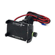 Suporturi de telefon cu incarcator USB INTERPHONE asamblat pe volan universal SMMOTOALUSB