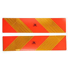 Semn de avertizare Cargoparts placa distinctiv la partea din spate a unui camion in benzi diagonale 2 bucati Cod 129-R CARGOPARTS CARGO-AER5