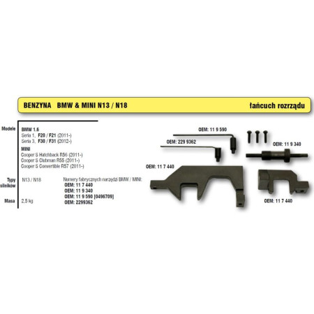 Trusa distributie PINDUR Zestaw blokad rozrzadu BMW N13 MINI N18 PINDUR HP903 440 00