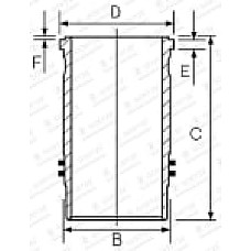 Camasa piston inner diameter: 131mm length: 2728mm flange diameter: 1596mm RVI MAGNUM VOLVO 7300 8500 8700 9700 9900 A B12 FH12 FM12 NH12 D12A340-DXi12 01.91- GOETZE 15-450590-00