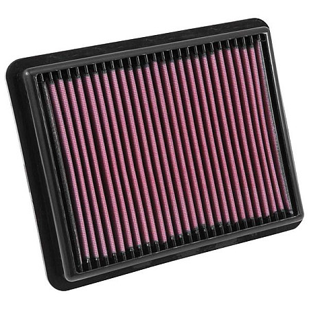 Panou de filtrare (cartus) Sports air filter - Panel Square dl.: 251mm szer.: 202mm wys.:35mm  MAZDA 3 6 6/KOMBI CX-5 CX-9 2.2D/2.5 01.09- K&amp;N FILTERS 33-3024