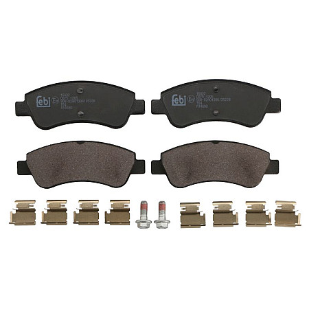 Set placute de frana Fata cu kit de montaj  DS DS 3 CITROEN BERLINGO BERLINGO/MINIVAN C2 C2 ENTERPRISE C3 AIRCROSS II C3 I C3 II C3 III C3 PICASSO C4 1.0-Electric 05.96- FEBI BILSTEIN 16432