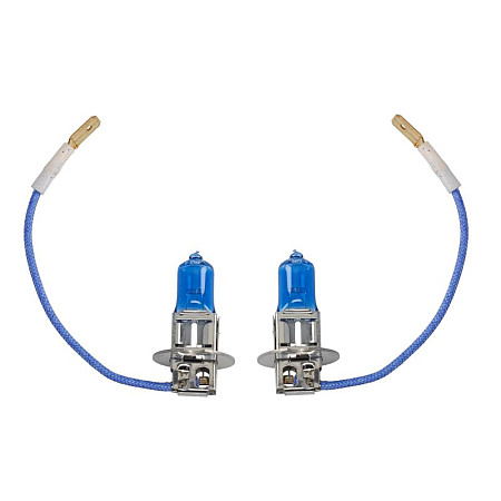 Bec, far principal Light bulb halogen 2pcs H3 Xenon Blue 12V max. 55W light colour cool white max. 6000K socket type PK22S no road approval contains 2 cores M-TECH PTZXB3-DUO