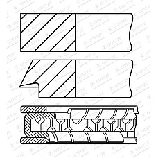 Set segmenti piston 72 STD 1 12 2 EN piston SMART FORTWO 1.0 01.07- GOETZE 08-430100-00