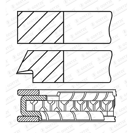 Set segmenti piston 72 STD 1-12-2 Piston ring set HYUNDAI ACCENT IV ACCENT V I20 ACTIVE I20 II I20 III I30 SOLARIS KIA CEE'D CEED PRO CEE'D RIO IV STONIC 1.4 11.10- GOETZE 08-423900-00