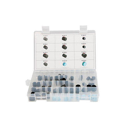 Unelte pentru intretinerea sistemului de  A/C ERRECOM Set nakretek 60 szt. zabazpieczajacych porty serwisowe klimatyzacji HP/LP ERRECOM ER RK1052