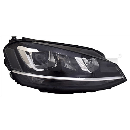 Far Headlamp L D3S/H7/PW24W with motor no controller with chrome-coated stripe VW GOLF VII 08.12-03.17 TYC TYC 20-14224-06-2