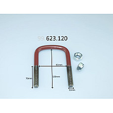 Brida arc Leaf spring shackle 120mm M12 MERCEDES T1 601 T1 601 611 T1 602 T1 B601 T1 B602 2.3-3.0D 04.77-02.96 LS GERMANY 623120-LS