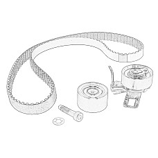 Set curea de distributie Timing set belt+ sprocket DS DS 3 DS 4 II DS 7 CITROEN BERLINGO BERLINGO/MINIVAN C3 AIRCROSS II C3 III C4 CACTUS C4 III C4 SPACETOURER C5 AIRCROSS C-ELYSEE 1.5D/1.6D/2.0D 05.15- OE FORD 2191055