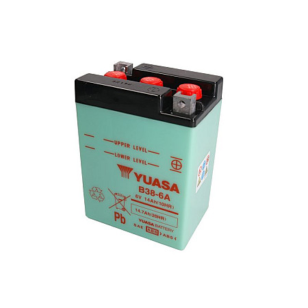 Acumulator Pornire yuasa 6V 13Ah dimensiunea bateriei 119x83x161 cantitate de electrolit 0.62 poli + / P de aerisire YUASA B38-6A YUASA