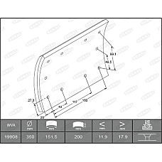 Set garnituri de frictiune, frana tambur Ferodou sabot frana 350x200. de baza BERAL KBL19908.0-1647