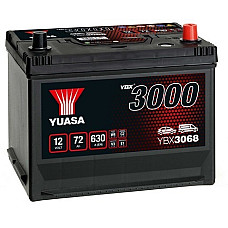 Acumulator Pornire Battery YUASA 12V 72Ah/630A YBX3000 SMF R+ standard 269x174x223 B9 starting YUASA YBX3068