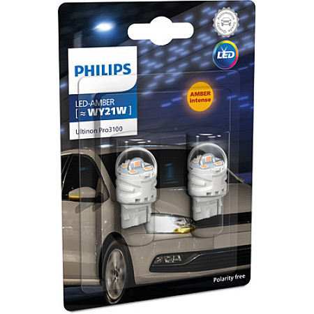 Bec, semnalizator LED light bulb blister pack 2pcs WY21W 12V WX3X16D no certification of approval Ultinon Pro3100 SL amber/yellow PHILIPS PHI 11071AU31B2