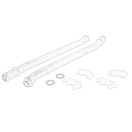 Set montare, schimbator caldura Cooling system metal pipe two clasps two o-rings two pipes  FIAT 500 PANDA LANCIA YPSILON 0.9-1.2LPG 07.07- OE FIAT 77366094