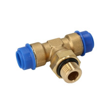 Cap de cuplare Montare TEKALAN Conector T cu trei cai M16x15 12mm/12mm metal cantitate: 1buc cu piulita PNEUMATICS PNT12/M16/12