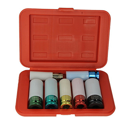 &quot;Set scule Set tubulare impact Hexagonal dimensiune tubulara: 1/2&quot;&quot; 7 buc cu pereti subtiri lung&quot; PROFITOOL 0XAT6002
