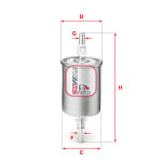 Filtru combustibil ALFA ROMEO 156 CHEVROLET ASTRA SPARK VECTRA LADA KALINA 1.0-2.0 03.96-12.13 SOFIMA S1515B