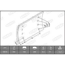 Set garnituri de frictiune, frana tambur Ferodou sabot frana 300x200. Dimensiuni mari de 2mm SAF BERAL KBL19515.2-1541