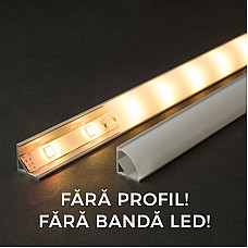 Ecran opal pt. profil aluminiu LED - 2000 mm