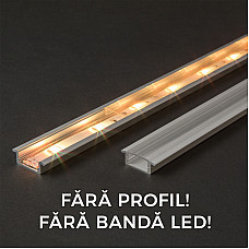 Ecran transparent pt. profil aluminiu LED - 2000 mm