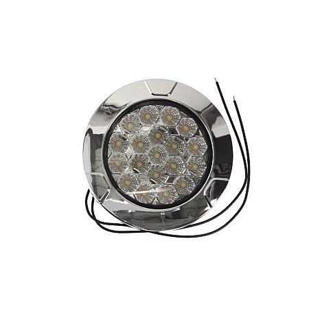 Iluminare interior Interior lighting lamp white LED 12/24V embossed diameter 135mm no switch chromed frame WAS 991 LW12