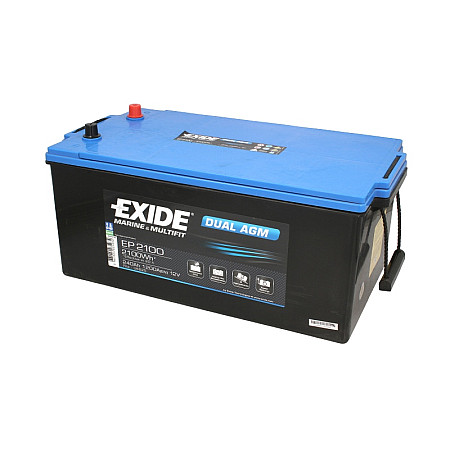 Baterie de alimentare Acumulator EXIDE 12V 240Ah/1200A DUAL AGM MARINE/RV L+ borna standard 518x279x240 B0 agm/aditional - auxiliar/pornire/utilizare multipla EXIDE EP2100