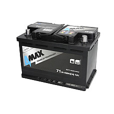 Acumulator Pornire Acumulator 4MAX 12V 71Ah/620A R+ borna standard 278x175x190 B13 - flansa de montare 10.5 mm pornire 4MAX BAT71/620R/4MAX