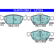 Set placute frana,frana disc Seturi de frana din ceramica HONDA CIVIC IX CIVIC X 1.0-2.4 02.12- ATE 13.0470-7284.2