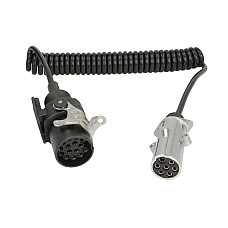 Cablu infasurat Sirma electrica spiralata lungime de lucru 35m lungime maxima 45m numar pini: 7/15 numar cabluri: 1x1+6x075mm adaptor tip N TRUCKLIGHT AD-15/1X7N-ALU