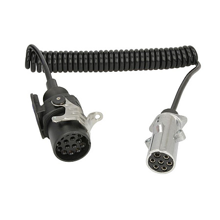 Cablu infasurat Sirma electrica spiralata lungime de lucru 35m lungime maxima 45m numar pini: 7/15 numar cabluri: 1x1+6x075mm adaptor tip N TRUCKLIGHT AD-15/1X7N-ALU