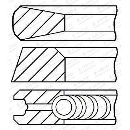 Set segmenti piston de piston RVI MAGNUM MACKE.TECHA/46-MIDR06.24.65C/42 09.96- GOETZE 08-429600-10