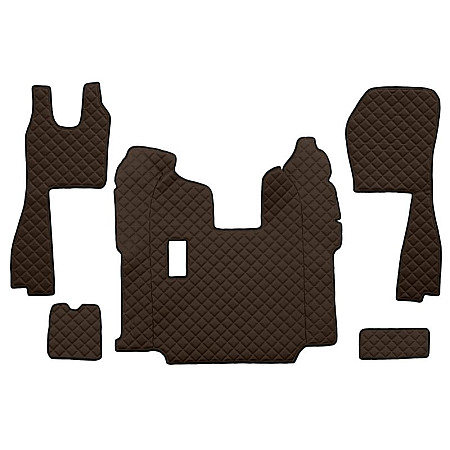 Covor compartiment picioare F-CORE pe intregul etaj cantitate in set 5 szt. material - piele matlasata eko culoare - maro pentru transmisie manuala scaune standard - nu RECARO SCANIA LPGRS PG 01.10- F-CORE F-CORE FL05 BROWN