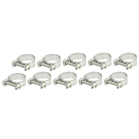 Colier furtun Metal clamp worm gear 10pcs width 10 mm max diam 21mm diameter 19-21 mm material: soft steel steel type: W1 normal Mini-Clip MIKALOR OSM 03010624 10SZT
