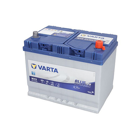 Acumulator Pornire Acumulator VARTA 12V 72Ah/760A START&amp;STOP EFB R+ borna subtire ptr vehicule japoneze 261x175x220 B00 - fara flansa de montare efb/pornire VARTA VA572501076