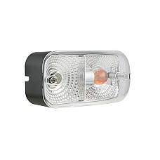 Semnalizator Indicator lamp front L glass colour: white FF optics rear mount without bulb WESEM LA5.39800.01