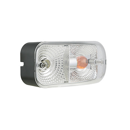 Semnalizator Indicator lamp front L glass colour: white FF optics rear mount without bulb WESEM LA5.39800.01