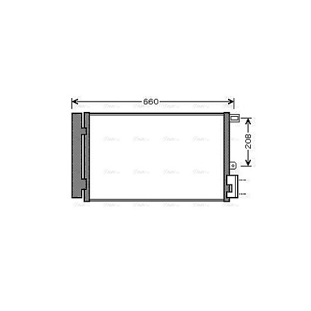 Condensator, climatizare A/C condenser with dryer  FIAT LINEA 1.4 06.07- AVA COOLING FTA5357D AVA