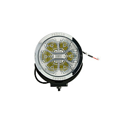 Far Universal headlamp L/R long-range LED 12/24V diameter 180mm depth: 67mm transparent aluminium chrome/neagra position lights 27W 3000lm light 25 FERVOR WESEM LUM2.51200.01