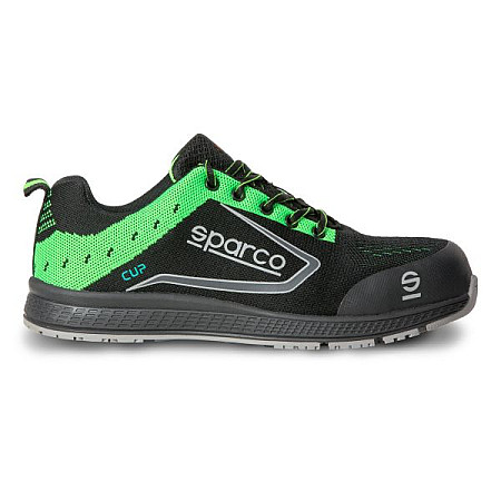 Protectia picioarelor SPARCO incaltaminte de protectie CUP marime: 44 categorie de protectie: S1P SRC material: net / piele intoarsa culoare: negru/verde botul: compozit SPARCO TEAMWORK 07526 NRVF/44