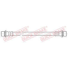 Furtun frana Furtun/conducta de frana flexibil Fata Dreapta/Stanga lungime 266mm M10x1/M10x1  TOYOTA COROLLA LAND CRUISER PRADO 1.4D-4.0 09.02- QUICK BRAKE QB25.075