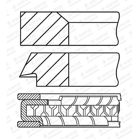 Set segmenti piston 85 STD 12 15 25 EN piston CITROEN C4 C4 GRAND PICASSO I C4 I C4 PICASSO I C5 C5 I C5 II C5 III C8 EVASION JUMPY XSARA XSARA PICASSO 2.0/2.0ALK 06.99- GOETZE 08-451600-00