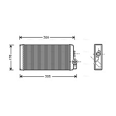 Radiator calorifer caldura 315x174x42mm MERCEDES VARIO VARIO B667 B670 B668 VARIO B670 VARIO B670 B668 B667 OM602.984-OM904.964 09.96- AVA COOLING MS6188 AVA
